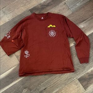 Converse Maroon Floral Long Sleeve Tee